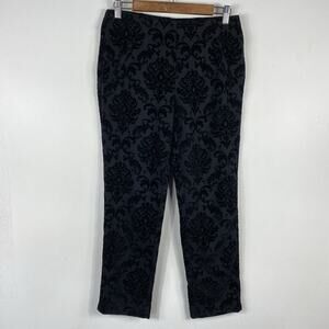 Chico's Sz Small 4 0 Fabulously Slimming Flocked Ponte Knit Pull On Ankle Pants